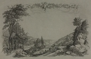 ハイデルベルク城の六景: 表紙、狩猟の場面