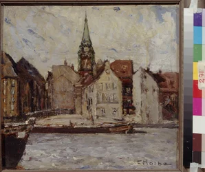 Kolbe, Ernst (1876-1945)のNeukoelln (New Coelln)。厚紙に油彩, 寸法 : 37,5x40.モスクワ、国立A.プーシキン美術館
