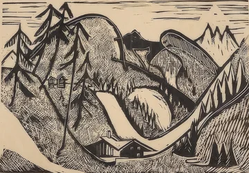 グラールス近くの山の風景。 1933