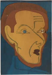 自画像、彩色木版画 I