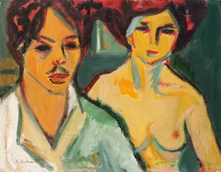 モデルとの自画像、1905