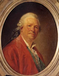 リッターの肖像 クリストフ・ウィリーバルド・フォン・グルック（1714-1787） ドイツの作曲家 エティエンヌ・オーブリ（1745-1781）の絵画 18世紀。薄暗い。0.62×0.52m