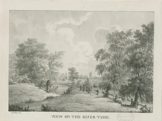 タムワース-テイム川：リトグラフ、nd [1796-1865]