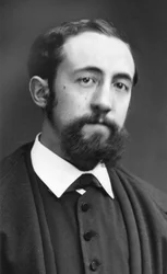 写真家エティエンヌ・カルジャによる小説家ジュール・クラレティ（1840-1913）の肖像。オリジナルプリント、写真工房Roth  Cie所蔵。