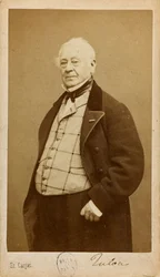 作曲家でフルート奏者のJean-Louis Tulou（1786-1865）の肖像（1860年頃）。
