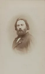 ピアニスト兼作曲家のエミール・プリュダン（1817-1863）の肖像（1860年頃）。