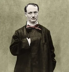 詩人シャルル・ボードレール（1821-1867）の肖像。