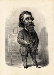 flying leaf - Etienne Carjat (1826-1906)によるイラスト。アート - 画家 アーティスト, ディアス・ナルシス・ディアス・デ・ラ・ペーニャ (1807-1876)