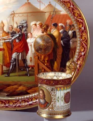 チョコレートのサービングカップ。エティエンヌ・シャルル・ルグエイ（1762-1846）が実現した。