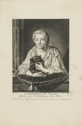 女優のマダム・キノー＝デュフレーヌの肖像 1705-1767年、c. 1750年。