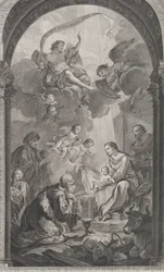 パリのファウンドリングのチャペル: マギ・ガスパールとメルキオールがEを崇拝., 1752.