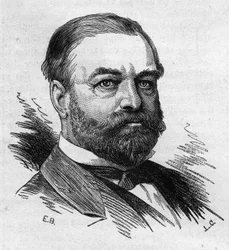 フランスの政治家Adolphe Cochery (1819 - 1900)の肖像。11月26日付「Le Monde Illustré」No.1287に掲載されたボクールの版画。