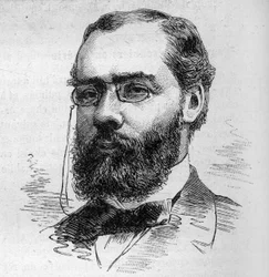 フランスの弁護士、銀行家、ジャーナリスト、政治家であるMaurice Rouvier (1842-1911)の肖像。11月26日付「Le Monde Illustré」1287号に掲載されたBocourのエングレーヴィング