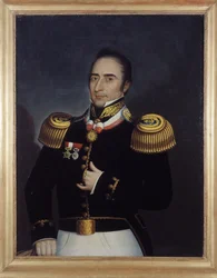 1810年5月25日のブエノスアイレス革命に参加したアンドレ・ヒポリット（ハイポリット）・ブシャールの肖像、エティエンヌ・プロスペル・ベルネ＝ベルクール（またはベルネ＝ベルクール：1838～1910年）作