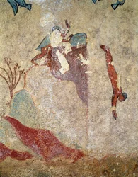 潜水士。(フレスコ画の詳細、前520-510年)