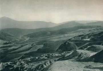 イタリア、シチリア、アグリジェントの硫黄鉱山の眺め、1927年