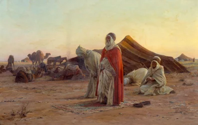 砂漠のテント 祈り詳細ウジェーヌ・アレクシス・ジラルデ（1853-1907）の絵画 19世紀 バイヨンヌ、ボナール美術館
