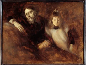 アルフォンス・ドーデ（1840 - 1897）とその娘。ウジェーヌ・カリエール（1849-1906）の絵