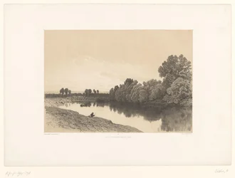 夜の光の中で漁師と川の風景 絵のような風景（シリーズタイトル） Croquis pittoresques (オブジェクトのシリーズ タイトル)