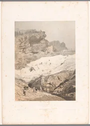 ローゼンライ氷河のハイカー Glacier de Rosenlaui (オブジェクトのタイトル) スイスとサヴォイアの顔（連載タイトル） La Suisse et la Savoie (オブジェクトのシリーズ タイトル)