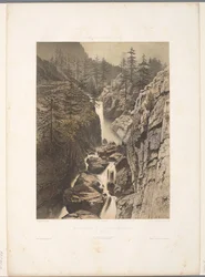 Zicht op de Bérard-waterval Cascade de Bérardの全体図（オブジェクトのタイトル） ツヴィッツァラントのゲジヒテン、チロルのサヴォイア（シリーズタイトル） スイス、サボイ、チロル (オブジェクトのシリーズ タイトル)