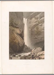 ダード滝の眺め Cascade du Dard (オブジェクトのタイトル) スイス、サボイ、チロルの景色 (シリーズ タイトル) La Suisse, la Savoie et le Tyrol (オブジェクトのシリーズ タイトル)