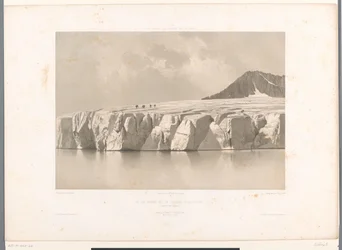 メルイェレンゼーとアレッチ氷河の眺め Le Lac Merill et le Glacier d