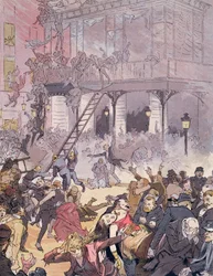 1887 年 5 月 25 日のオペラ コミックでの火事 (カラー リソ)