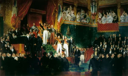 1830年8月9日、下院の前でルイフィリップ1世が王に就任