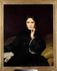 マダム・ド・ロワヌの肖像（1837-1908年）。彼女は重要な文学・政治サロンを主宰した。ウジェーヌ・アモーリー＝デュヴァル（1808-1885年）作、1862年。パリ、オルセー美術館