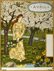 4月、美術のポルトフォリオ「ルモワ」のイラスト、1896年