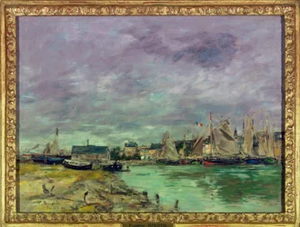 Le port de Trouville (Trouville-sur-Mer), Calvados ユージン・ルイ・ブーダン（1824-1898）による絵画 1891 Dim 0,41 x 0,55 m Paris musee du Louvre Mandatory mention: Donation Helene et Victor Lyon