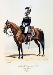 王の護衛、少将、少佐、1815
