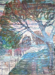 グリーティング・ツリー, 2022 (顔料、油彩、キャンバス)