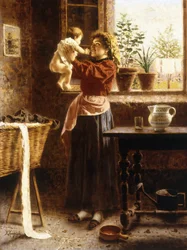 優しい瞬間（キャンバスに油彩）