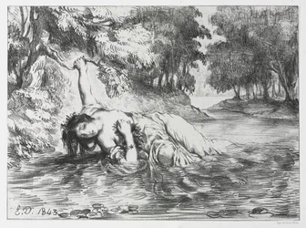 ハムレット：オフィーリアの死、1843年。
