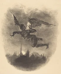 空中のメフィストフェレス、1828年。