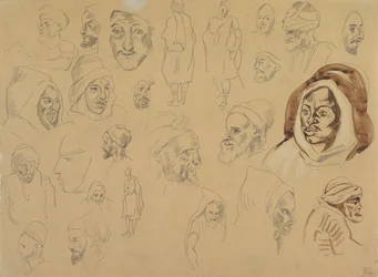 1832年以降のアラブ人の頭と人物の研究。