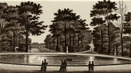 Bruxelles/Brussels: View of the park (litho)