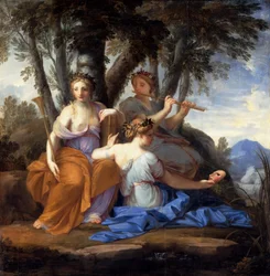 Muses Clio、Euterpe、およびThalia