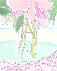 花瓶の牡丹、ブルックリン（デジタルアート）