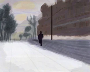 雪の後のプロスペクト・パーク（デジタルアート）