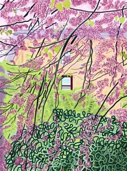 春の木々とアパート、プロスペクト公園（デジタルアート）