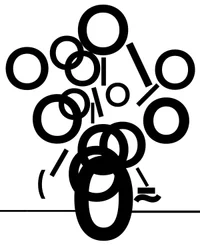 活字で作ったひまわり（デジタルアート）