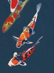 三匹の鯉（デジタルアート）