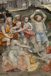 聖ステファノの石打ちフレスコ画 1550年頃（フレスコ画）