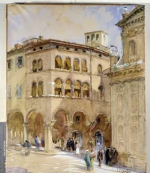 モデヌの眺め、20世紀（キャンバスに油彩）