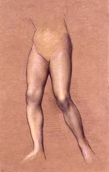 Figure Study（紙にチョークで描いたもの）