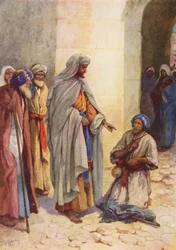 癒やされた哀れな障碍者（カラーリトグラフ）