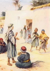 イエスと遊び仲間たち（カラーリトグラフ）